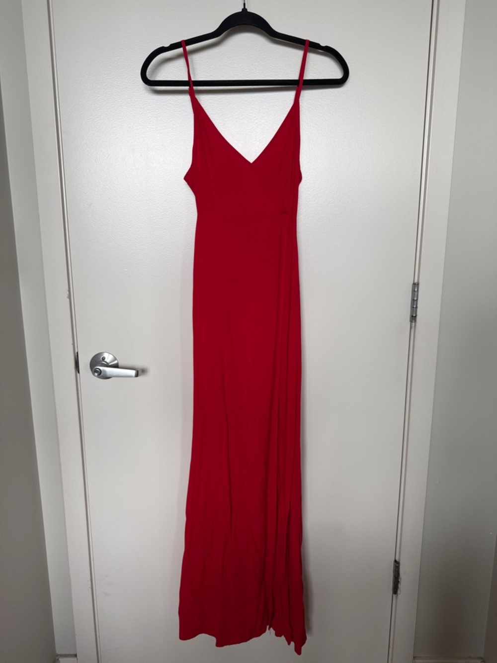 Divided red maxi dress